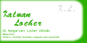 kalman locher business card